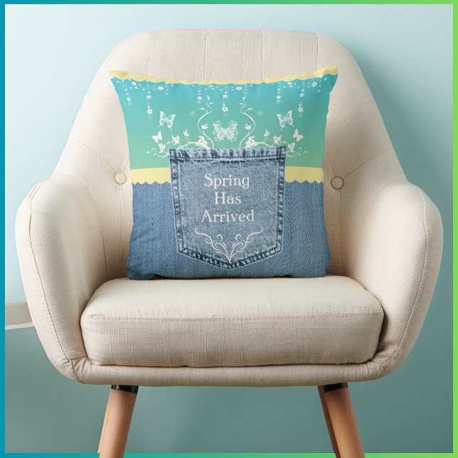 Butterflies Spring Decorative Throw Pillow (Butterflies Spring Decorative Pillow)