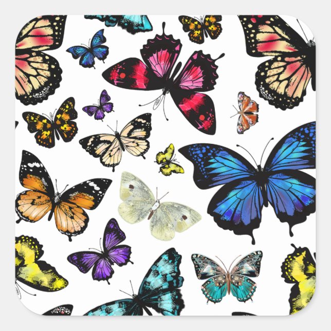 Butterflies Square Sticker (Front)