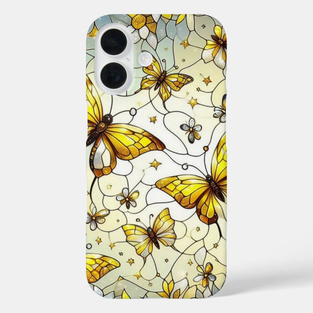 Butterflies Stain Glass Pattern  Case-Mate iPhone Case (Back)