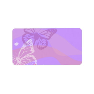 BUTTERFLIES & STARS Bat Mitzvah Return Address Label