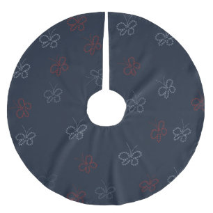 Butterflies Stars Fourth of July Patriotic Brushed Polyester Tree Skirt