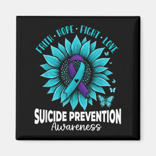 Butterflies Sunflower Suicide Prevention Awareness Magnet