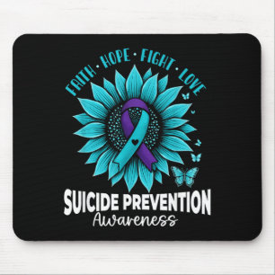 Butterflies Sunflower Suicide Prevention Awareness Mouse Mat
