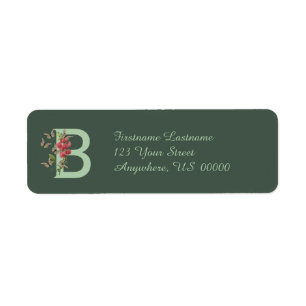 Butterflies Sweet Pea Monogram Initial B Address 