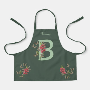Butterflies Sweet Pea Monogram Initial B Your Name Apron