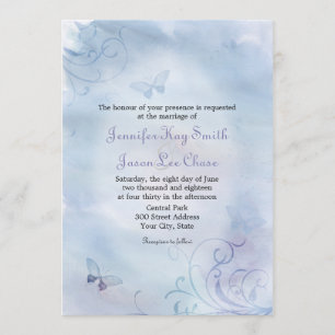 Butterflies & Swirls Wedding Invitations