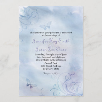 Butterflies & Swirls Wedding Invitations