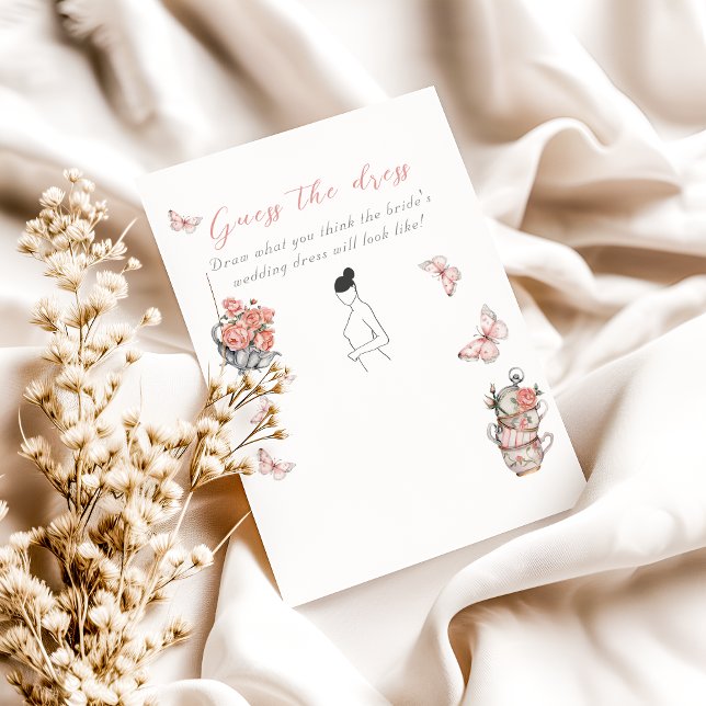 Butterflies Tea Floral Shower Draw Guess Game Card (Creator Uploaded)