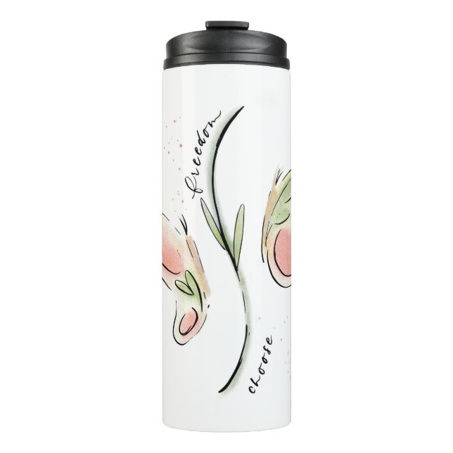 Butterflies Thermal Tumbler | Choose Freedom Quote (Front)
