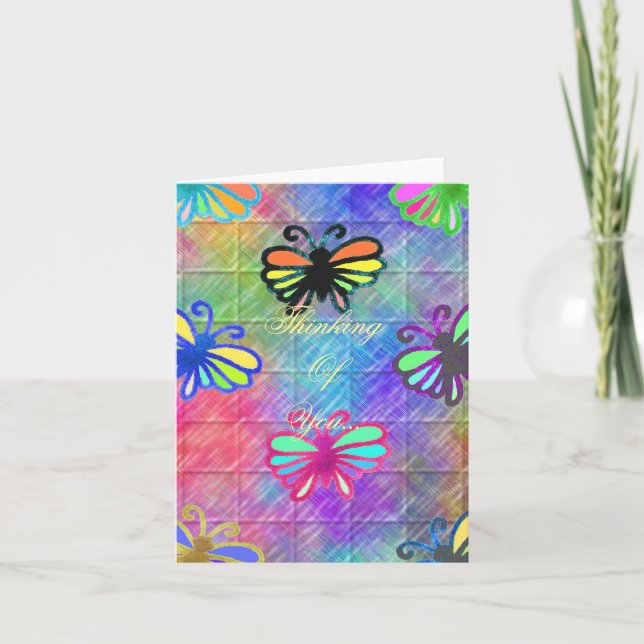 Butterflies Thinking Of You... Card (Front)