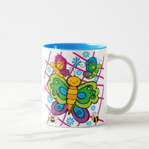 Butterflies Two-Tone Coffee Mug