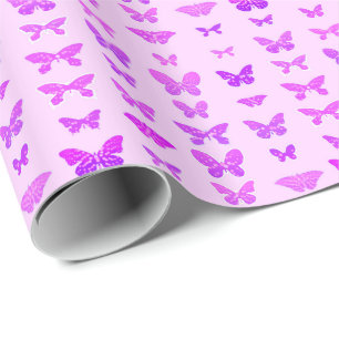 Butterflies, violet, purple and orchid wrapping paper