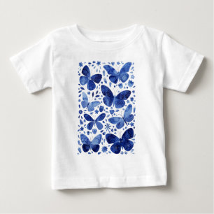 Butterflies Watercolor Blue Baby T-Shirt