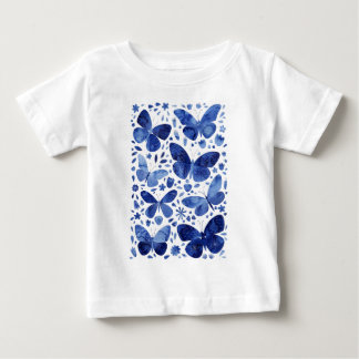 Butterflies Watercolor Blue Baby T-Shirt