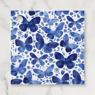 Butterflies Watercolor Blue Favour Tags