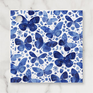 Butterflies Watercolor Blue Favour Tags