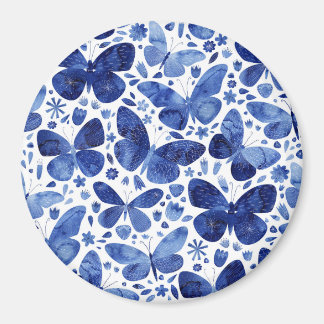 Butterflies Watercolor Blue Magnet