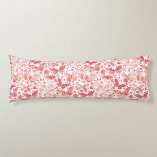 Butterflies Watercolor Coral Pink Body Cushion