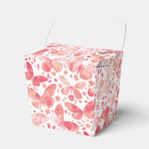 Butterflies Watercolor Coral Pink Favour Box