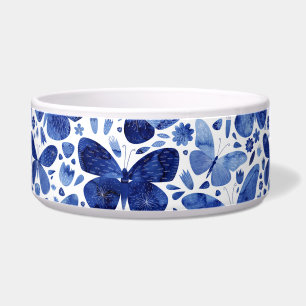 Butterflies Watercolor Indigo Blue