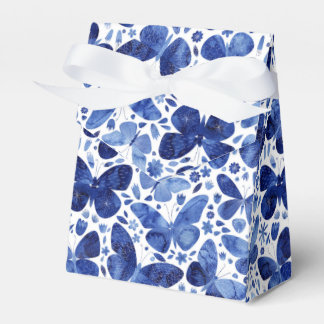 Butterflies Watercolor Indigo Blue Favour Box