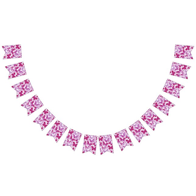 Butterflies Watercolor Magenta Pink Bunting (All)