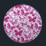 Butterflies Watercolor Magenta Pink Dartboard<br><div class="desc">Magenta pink watercolor butterfly painting.</div>