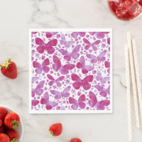 Butterflies Watercolor Modern Magenta Pink