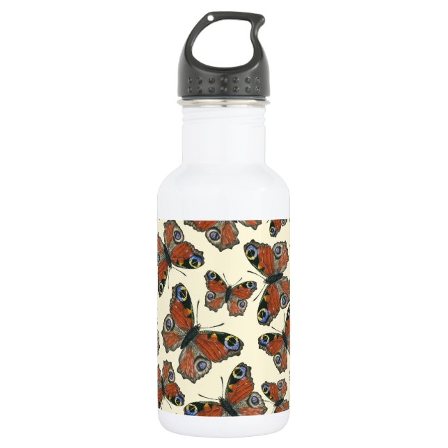 Butterflies watercolor pattern 532 ml water bottle (Front)