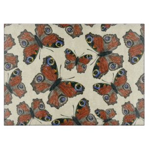 Butterflies watercolor pattern cutting board