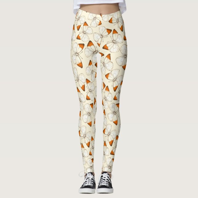 Butterflies watercolor pattern leggings (Front)