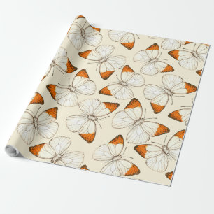 Butterflies watercolor pattern wrapping paper