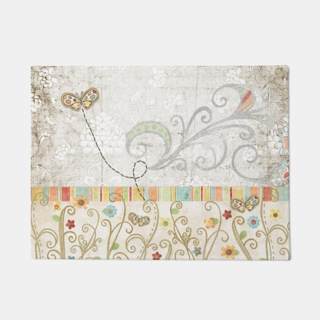 Butterflies Welcome Doormat (Front)