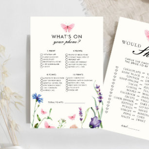 Butterflies What On Your Phone Bridal Shower Game