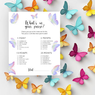 Butterflies - Whats in your purse baby shower game