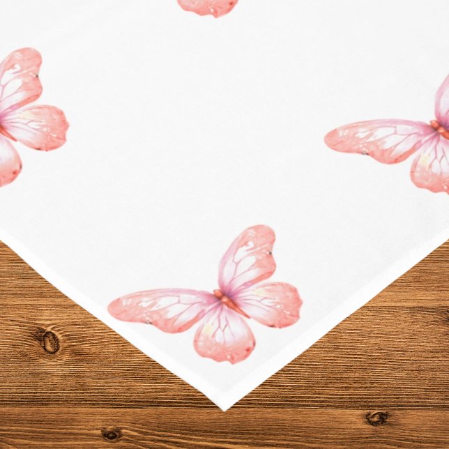 Butterflies White rose gold pink Tablecloth (Creator Uploaded)
