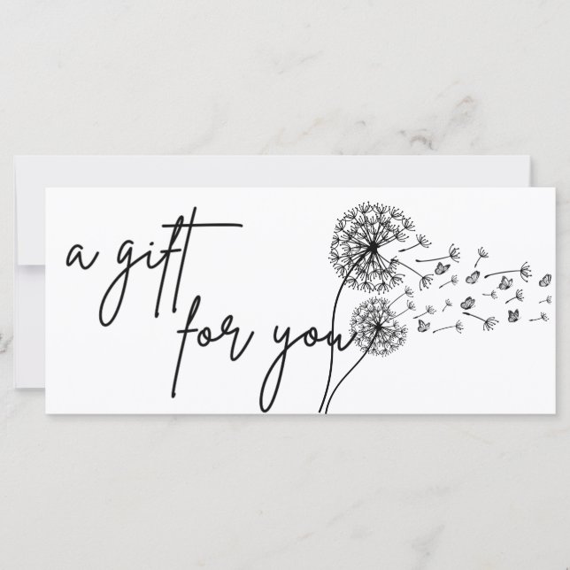 Butterflies Wish Dandelion Gift Certificate (Front)