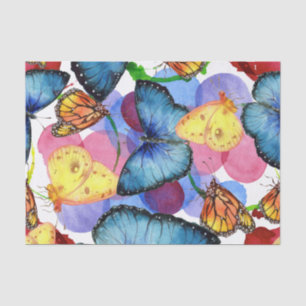 Butterflies with Abstract Paint Backdrop Decoupage Tissue Paper
