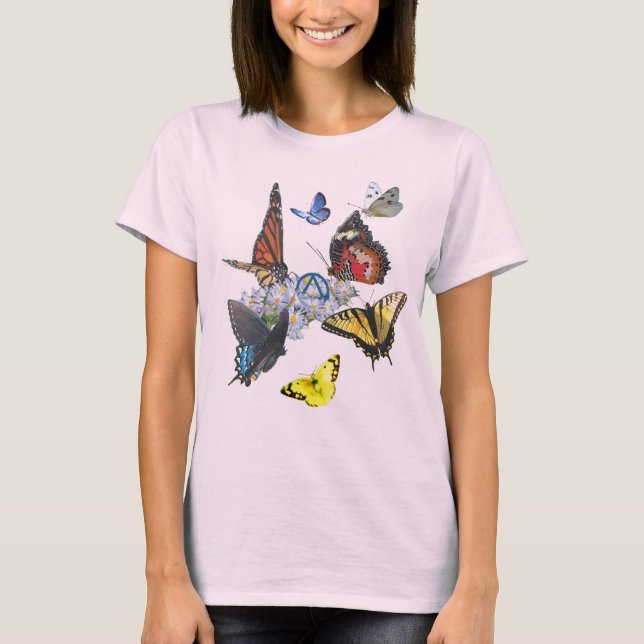 butterflies with circle triangle 26 rev T-Shirt (Front)