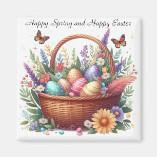Butterflies With Eggs In A Basket Magnet