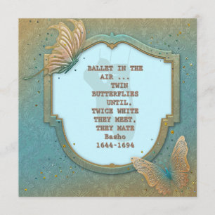 Butterflies with haiku by Basho invite