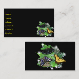 Butterflies with Leaves Raindrops and Stars Business Card