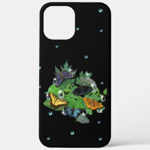 Butterflies with Leaves Raindrops Stars and Pearls iPhone 12 Pro Max Case