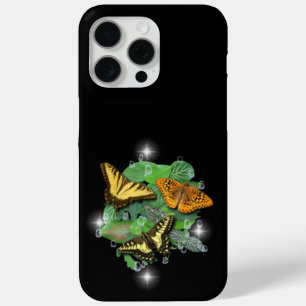 Butterflies with Leaves Raindrops Stars iPhone 15 Pro Max Case