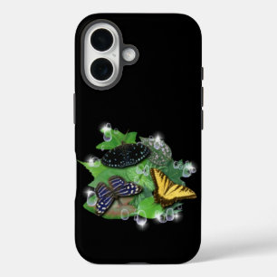 Butterflies with Leaves Raindrops Stars iPhone 16 Case