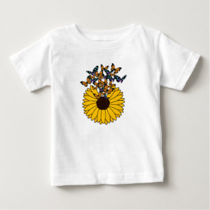 Butterflies with Sunflower Baby T-Shirt