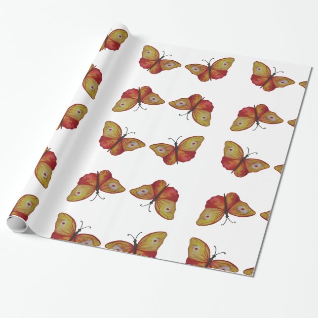 Butterflies  Wrapping Paper, 30 in x 6 ft Wrapping Paper (Unrolled)