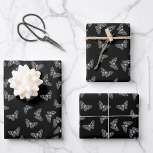 Butterflies Wrapping Paper Flat Sheet Set of 3