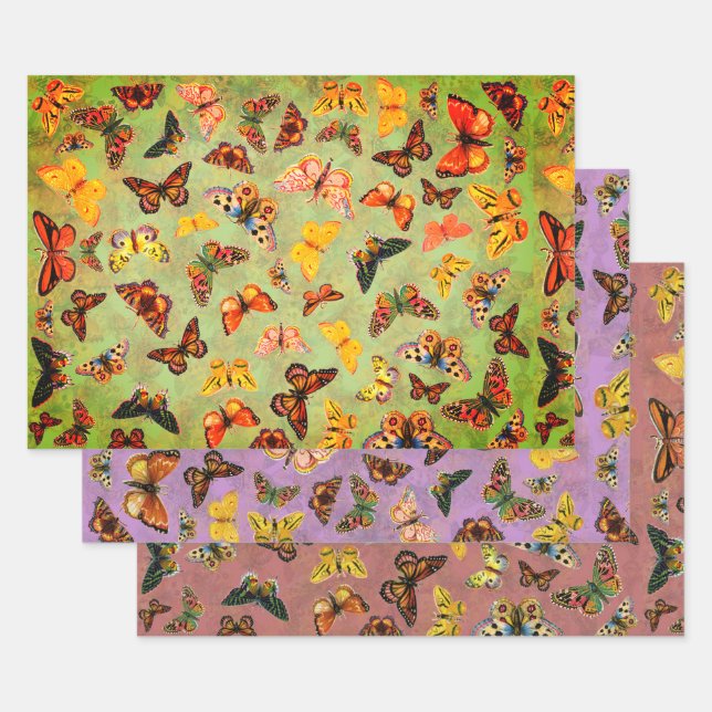 Butterflies Wrapping Paper Sheet (Set)
