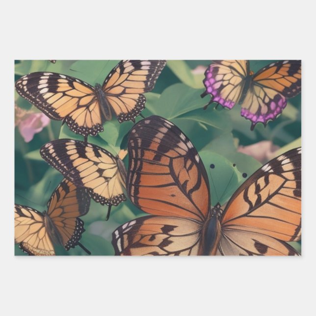 Butterflies Wrapping Paper Sheet (Front)